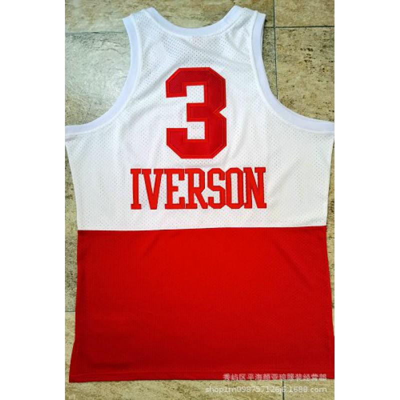 Philadelphia 76ers 3 Allen Iverson Full Embroidered Basketball Jersey Men Women Sportswear
