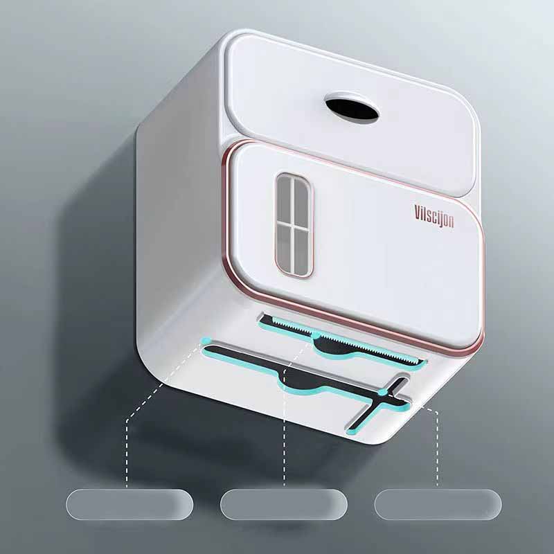 Toalettpappershållare Vattentät Tissue Storage Box Väggmonterad Toalettrulle Organizer Badrumstillbehörsset