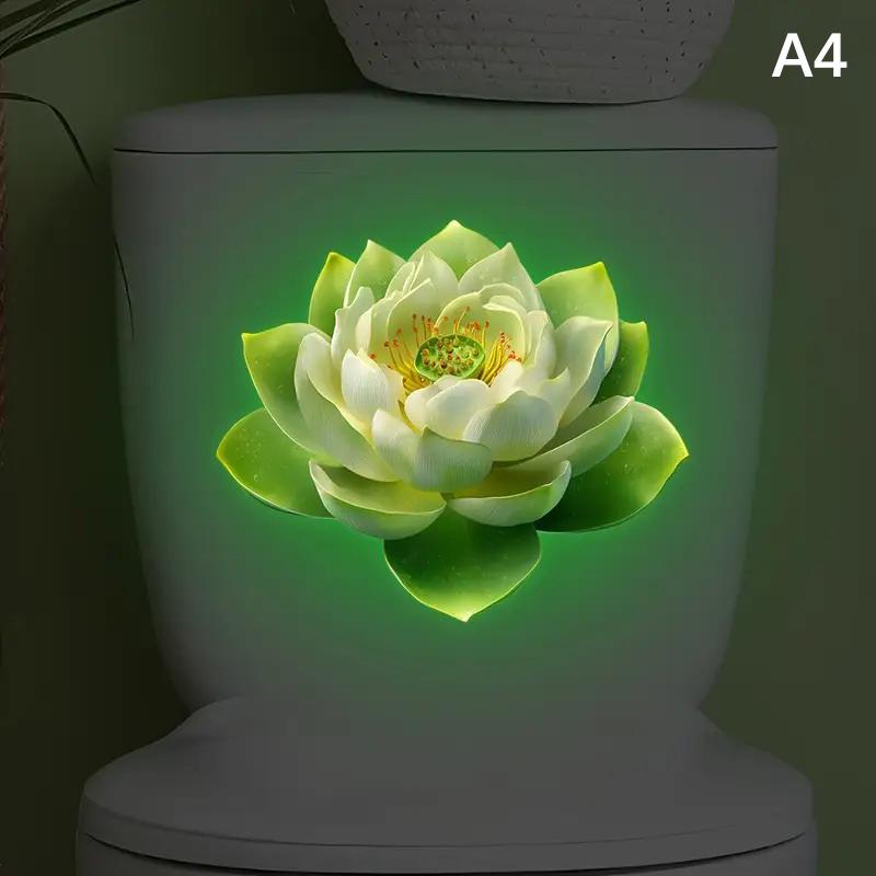 

Светящиеся в темноте наклейки на унитаз Лотос Съемные самоклеящиеся наклейки для декора ванной комнаты Наклейка на стену Декор для дома Наклейка на сиденье унитаза A4