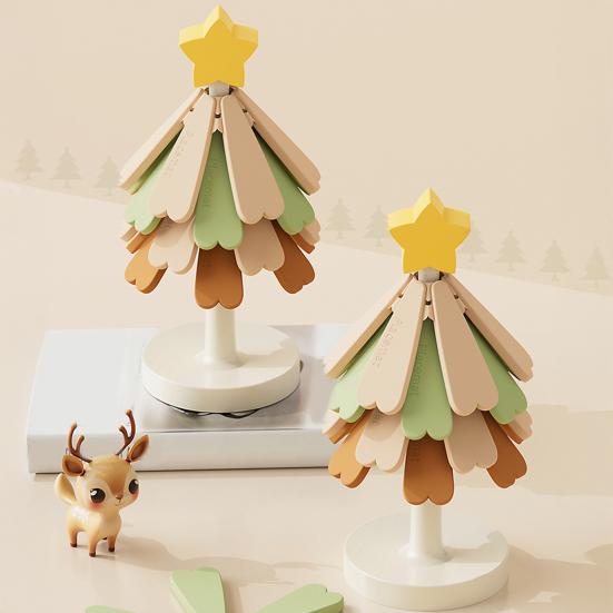 Yousheng Silicone Trivet for Hot Dishes Christmas Tree Pot Holder Heat Resistant Coasters Insulation Pad for Kitchen