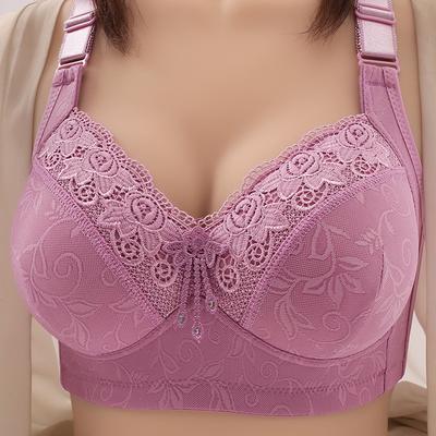 Autumn and Winter Gathering Adjustment Type Breast Bra Without Steel Ring, Large Chest, Small Upper Support, Comfortable and Anti Glare Underwear