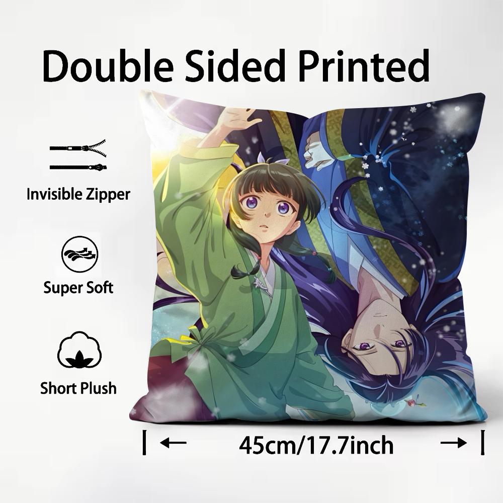TThe ApothecaryY Diaries AnimeCushion Cover Plush Fabric Soft DoubleSided Printed Sofa Warm Winter Home Child Gift Pillow Case