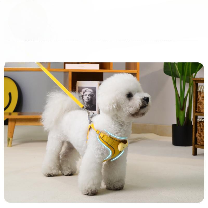 A Cute Cartoon Dog Leash In The Style of A Chest and Back Vest To Prevent Dogs From Breaking Free When Taking Them Out for A Walk