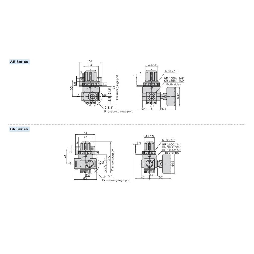Airtac original SDR200-08/06/08L1 SDR100-06/M5/06L1/M5L1 regulator Air Compressor pneumatic  pressure reducing valve