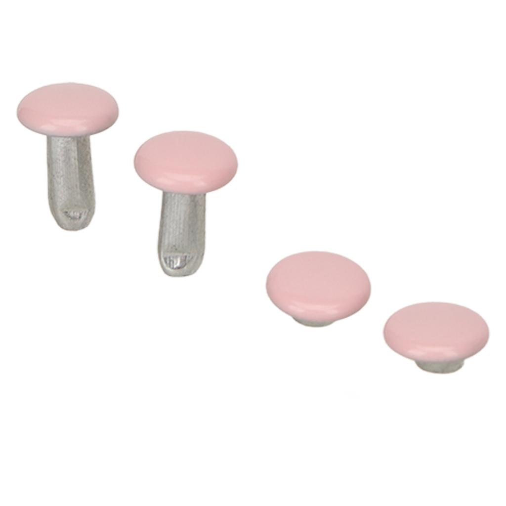 500 Sets Leather Rivets 6x8mm Electroplated High Strength Metal Widely Used Double Cap Rivets for Hat Belt Shoes Pink