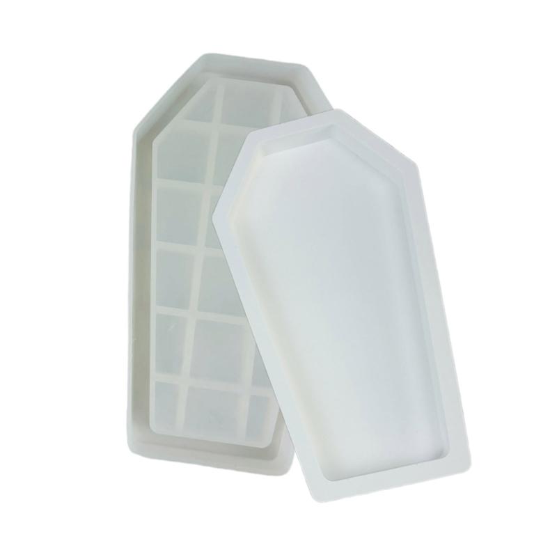 Halloween Coffin Trinket Box Mold Handmade Epoxy Resin Silicone Molds Casting Jewelry Storage Container Organizers