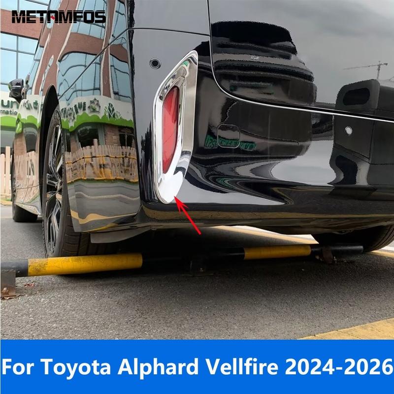 For Toyota Alphard Vellfire 2024 2025 2026 Carbon Fiber Rear Fog Light Lamp Cover Trim Foglight Strip Trim Exterior Accessories