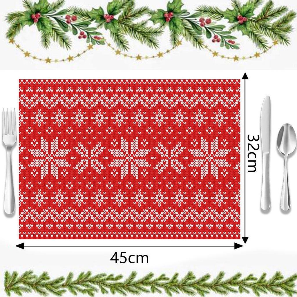 Autumn & Winter Imitation Linen Placemats: Heat-Resistant, Festive Decor for Christmas Parties