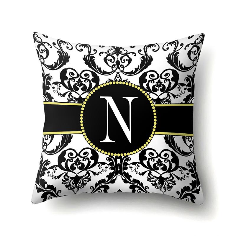 Polyester Pillow Case Home Decoration Geometric Print 26 English Letters Bedside Cushion Cover