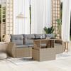 Vidaxl 5-Cz. Set di Mobili da Giardino con Cuscini, Beige, Polyrattan