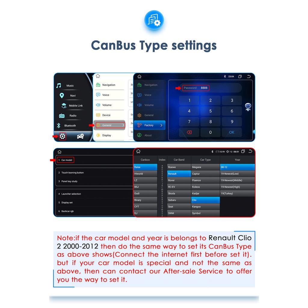 OSSURET Car Intelligent Systems Carplay Android Car Radio for Renault Clio 2 2000-2012 Multimedia Video Player WIFI Intelligent Screen Autoradio RDS