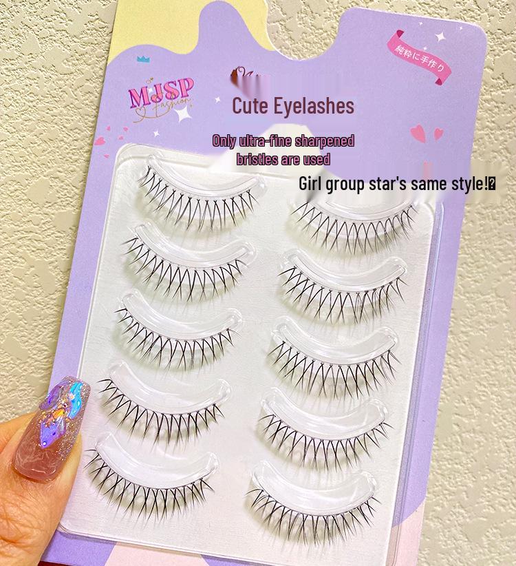 

Mengjie Натуральные V-образные накладные ресницы - Стиль женской группы с прозрачной тонкой основой