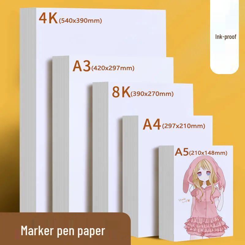Thickened 250g Sketch Paper: A4, A3, A5 Marker & Pencil Art Drawing, 4K & 8K Sheets