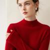 Pure Cashmere Half-High Collar Sweater: Autumn/Winter Loose Knit Base Layer