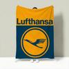 Aviation L-Lufthansa Throw Lightweight 240g Flannel Blanket Soft Skin-friendly for Summer Cooling