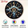 Metal Wall Art Islamic Hamsa Eye Star Symbol Gold Round Sign 7.8in Home Decor