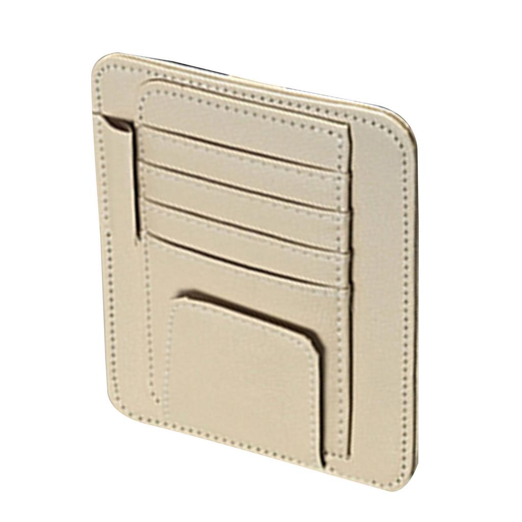 Small Leather Car Sun Visors Organizer Clip for Trucks/Car,Car Card Sleeve Pocket Organizer, Car Visors Document Holder