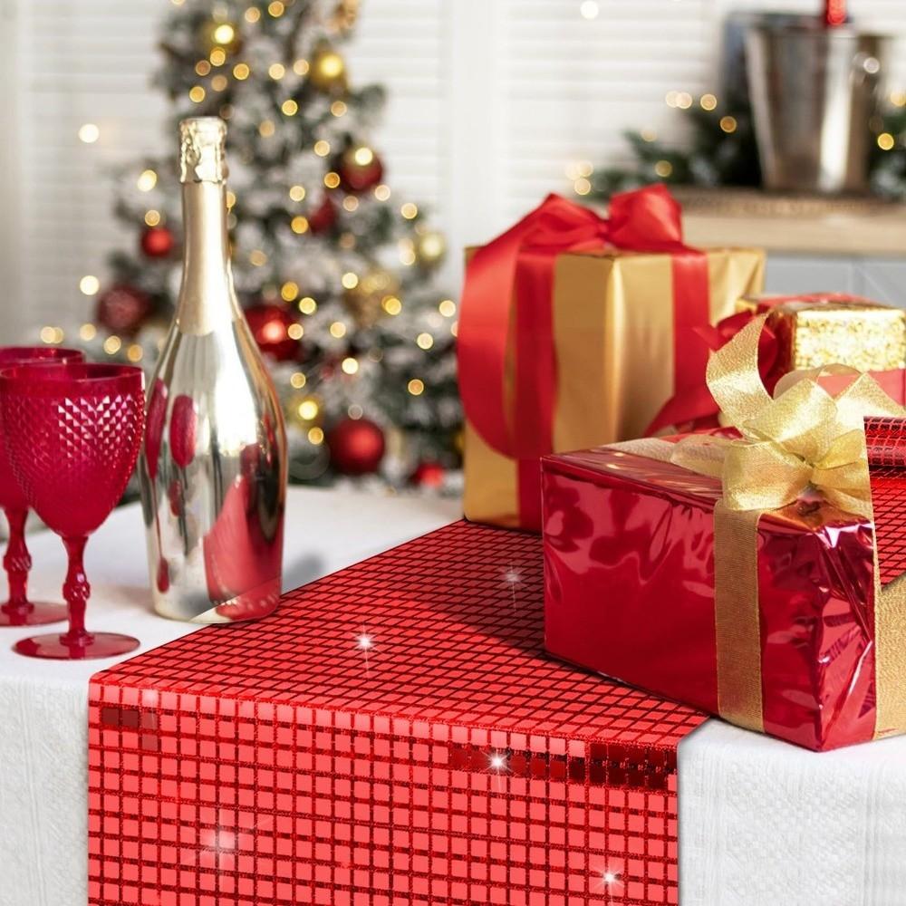 30*120cm Table Runner Mirror Glitter Sequin Dining Table Decoration Table Cover Festival Supplies