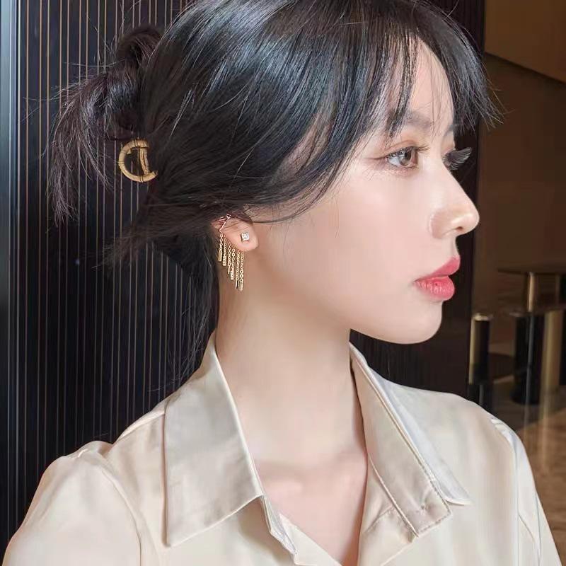 [Echt vergoldet] S925 Silber Quastenohrringe mit koreanischem Hinterohrstecker - Europäischer & Amerikanischer Stil