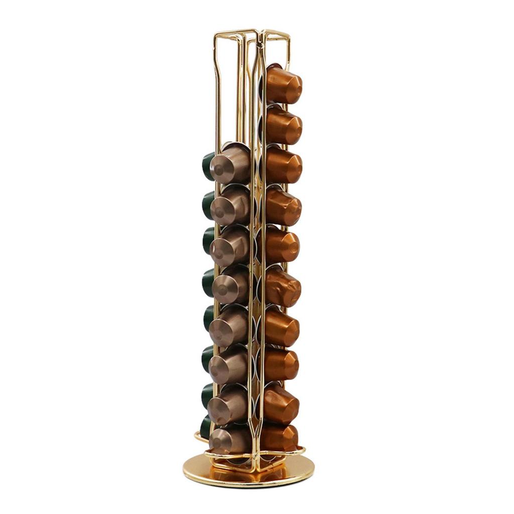 Iron Coffee Capsules Pod Holder Rack Tower Coffee Pod Holder Rack for Nespresso Pods Coffee Bar 40 Capsules Cafe Can Hold