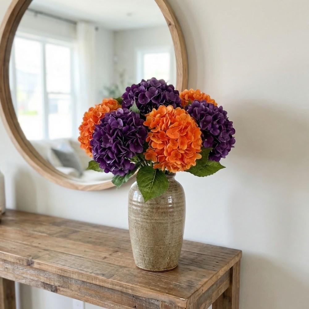 Green Leaf Simulation Colorful Hydrangea Real Touch Fake Flower Home Living Room Decor