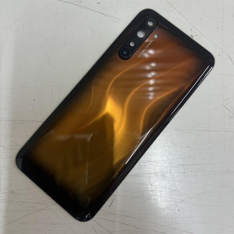 Back Cover For OPPO Realme 6 Pro RMX2061 RMX2063 Glass Cover Housing Case With Camera Lens Replacement backshell оранжевый