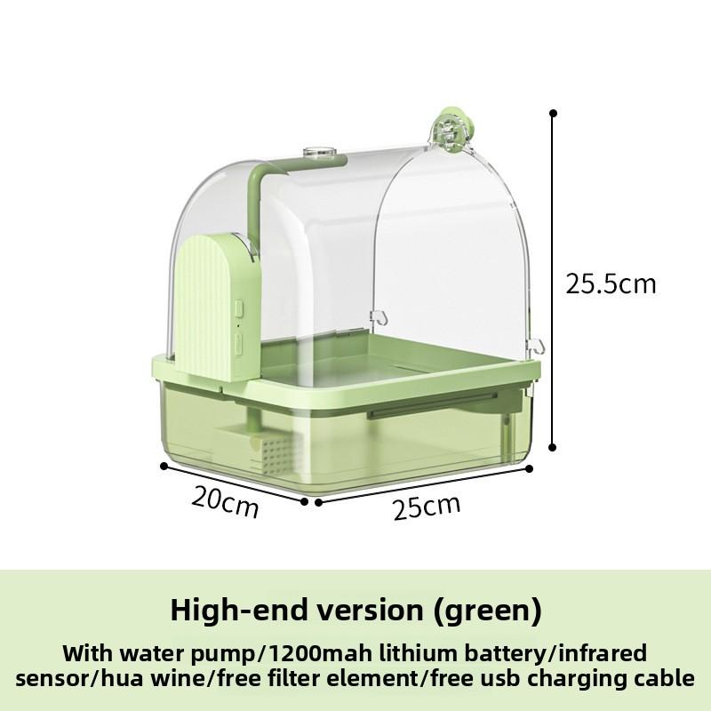 Smart Auto Sensing Water Circulation Bird Bath for Cages Hanging Parakeet Shower Bird Cage Bathroom Accessory Peony Bath Box