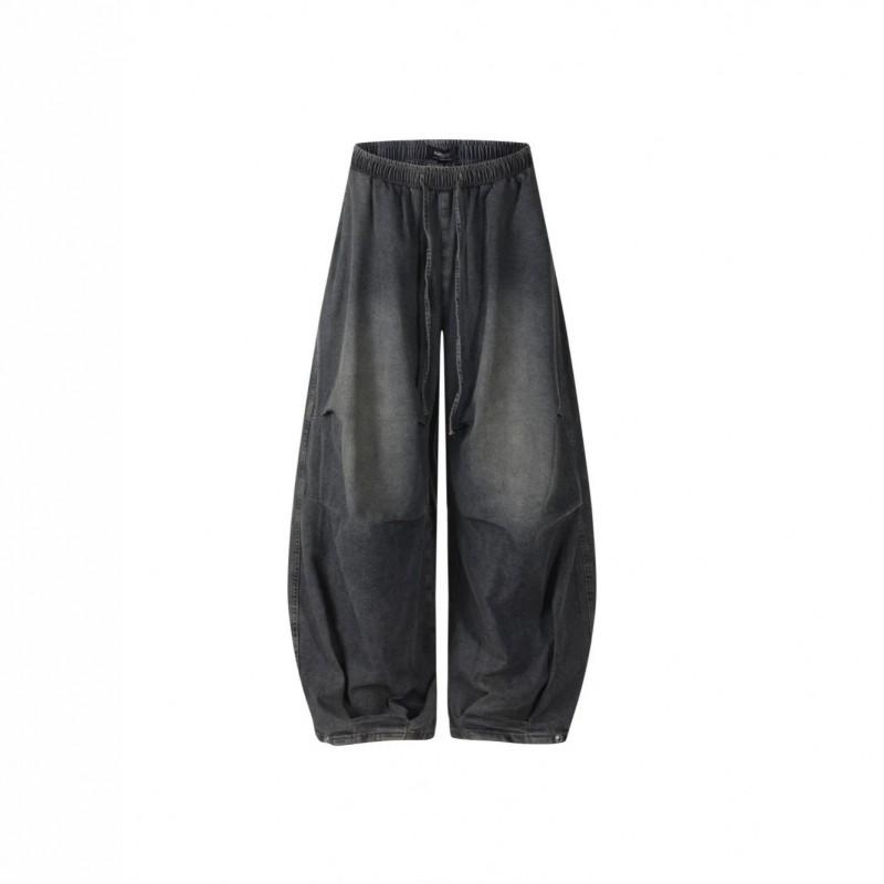 American Vintage Washed Jeans Loose Wide Leg Work Pants Unisex