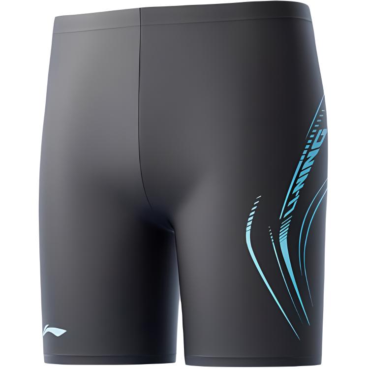 Li Ning Sports Casual Simple Breathable Swim Shorts Men swimwear Black LSKW033-1