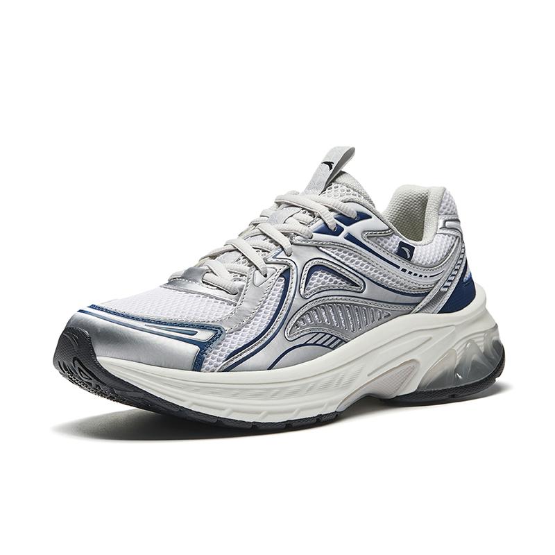 Anta Men's Millennium Retro Y2K Chunky Dad Shoes Ivory White Silver Deep Navy 912535595-3