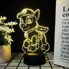 Night Light 3d Paw Patrol Toys Illusion Lamp 7 Colors Changing Desk Led Lights