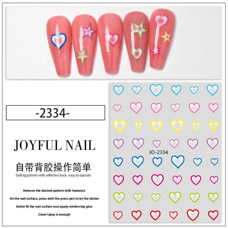 3pcs 3D Nail Art Stickers Colours Stickers for Nail Art Decoration