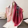 70Cm Square Flower Printed Women Scarf Silk Satin Scarves Shawl Designer Headband Hijab Bandana Wrap Bufanda Lady