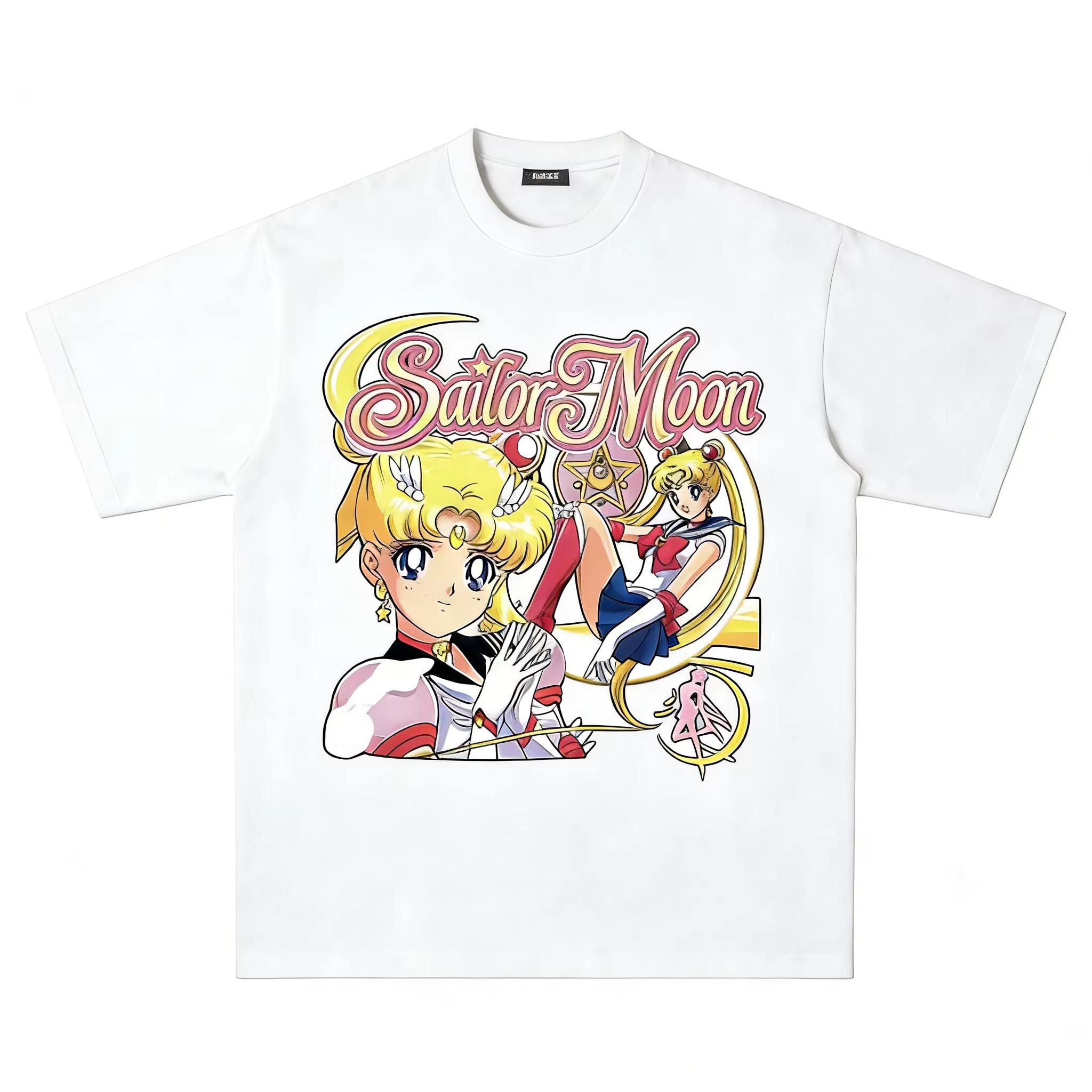 

New Pretty Soldier Girl Tshirt Womens Summer Cartoon Print Top Large Size Pure Cotton Short Sleeve Shirt 4XL