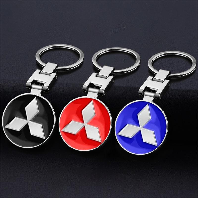 Car Keychain Car Emblem Gift With Key Ring Auto Accessories For Mitsubishi ASX Lancer Pajero Outlander L200 EVO Lancer EX