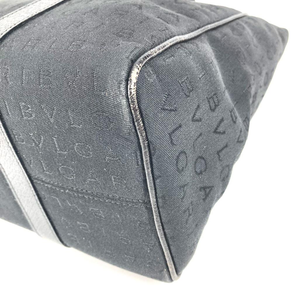 BVLGARI Logo mania Bag Tote Bag Shoulder Bag Leather/Canvas Black