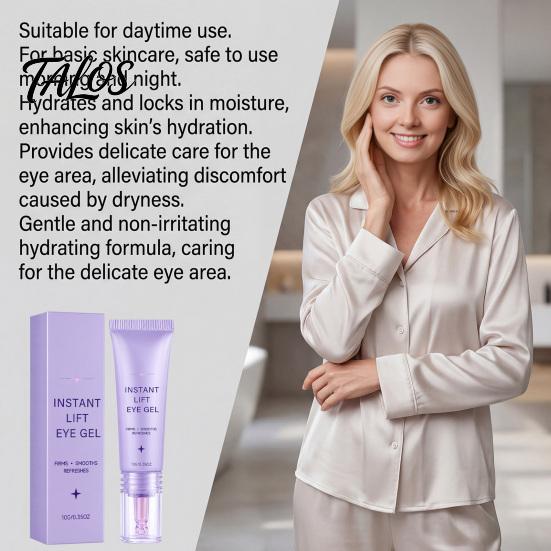 Talos Instant Lift Eye Gel, Cream for Moisturizing & Firming, Gentle Hydrating Care Daily Care, Reduces Fine Lines Puffiness, Suitable Sensitive Skin,