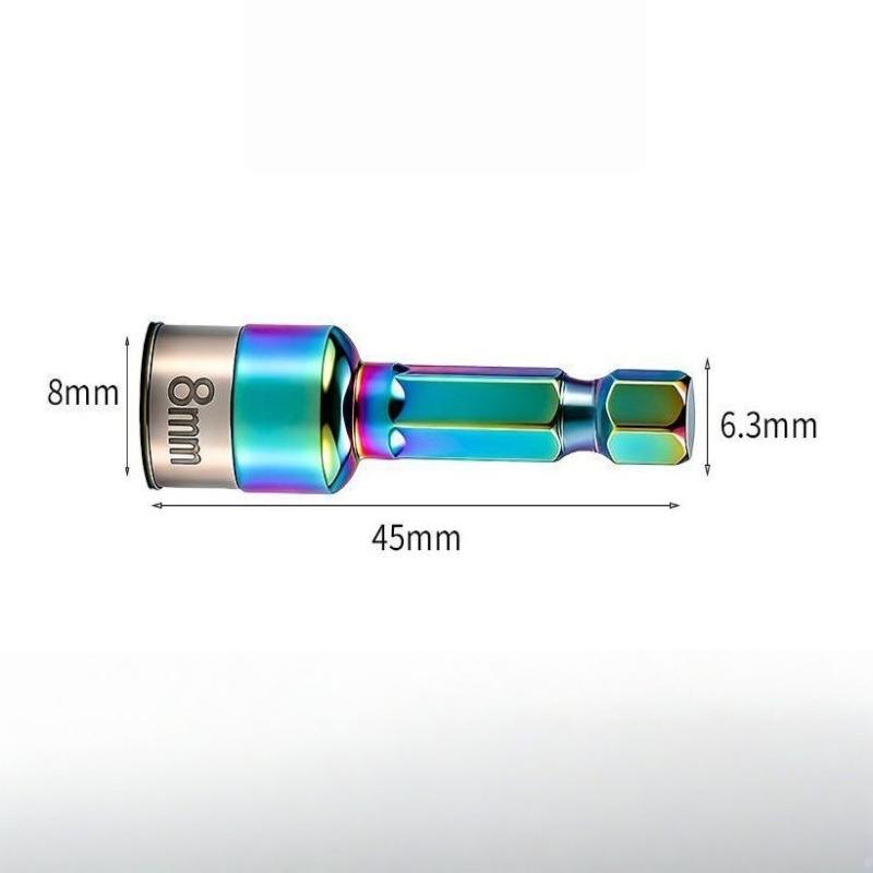 1/4Pcs 8mm Hex Shank Ratchet Socket Adapter, Metal Impact Wrench Converter for Power Drill Hexagonal Screwdriver Bit Tool