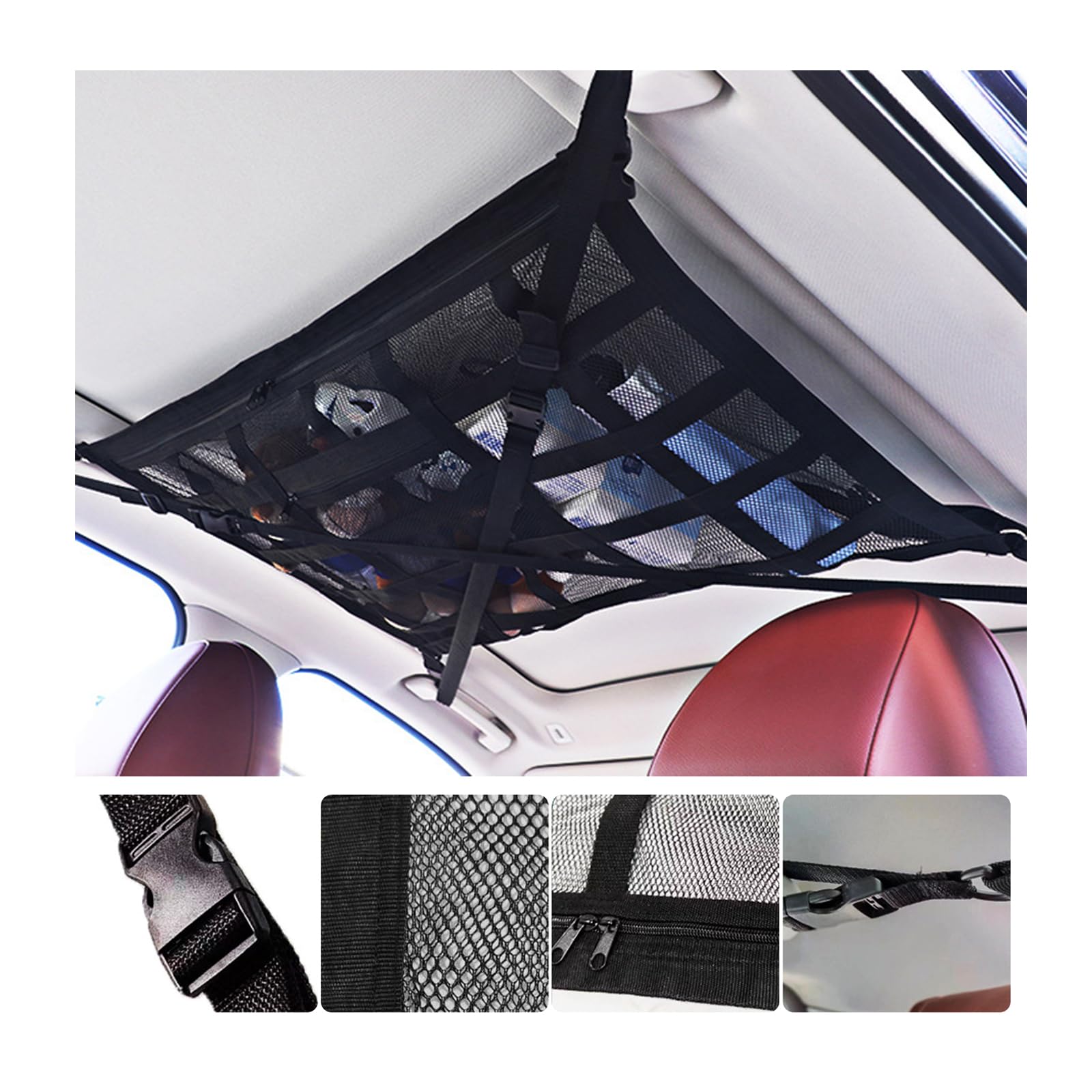 

сетка на потолок автомобиля aninako, 35,4 x 25,6 дюйма (90 х 65 см), Сетка на крышу, чёрный