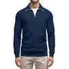 Men's Casual Long-Sleeved Collared Quarter-Zip Sweatshirt