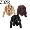 Za Export New Arrival Women's Clothing ZR Fashion Style French Fashion Minimalist Versatile Belt Lapel Short Outwear