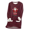 Ladies' Loose And Comfortable Round Neck Christmas Print Thick With Pockets Long Sleeved Top