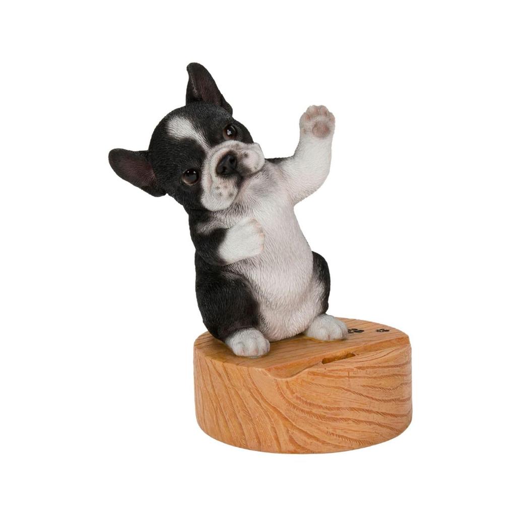 Ubia Dancing Black and White French Bulldog Smartphone Stand 14 x x 16 cm Doll Figure Ornament Animal Garden Decoration Realistic Cute Dog H20357 9.8