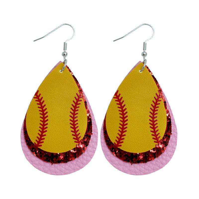 Baseball-Lederohrringe, Football Football Basketball-Lederohrringe