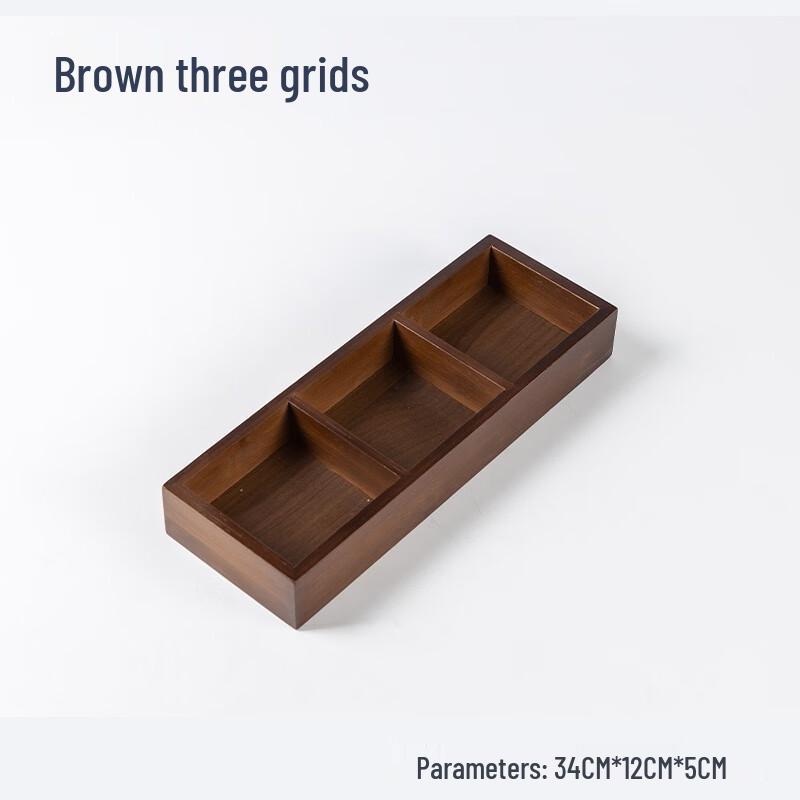 MOLUONA Nine-Grid Walnut Wood Snack Platter