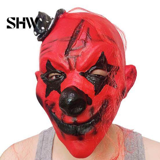 Sprzęt na imprezę Halloweenowy Straszny Lateksowa Maska dla Dorosłych, Straszny Rekwizyt Cosplay Clown, Przerażająca Pełna Maska na Głowę Kostium dla Dorosłych, Dom Strachów,