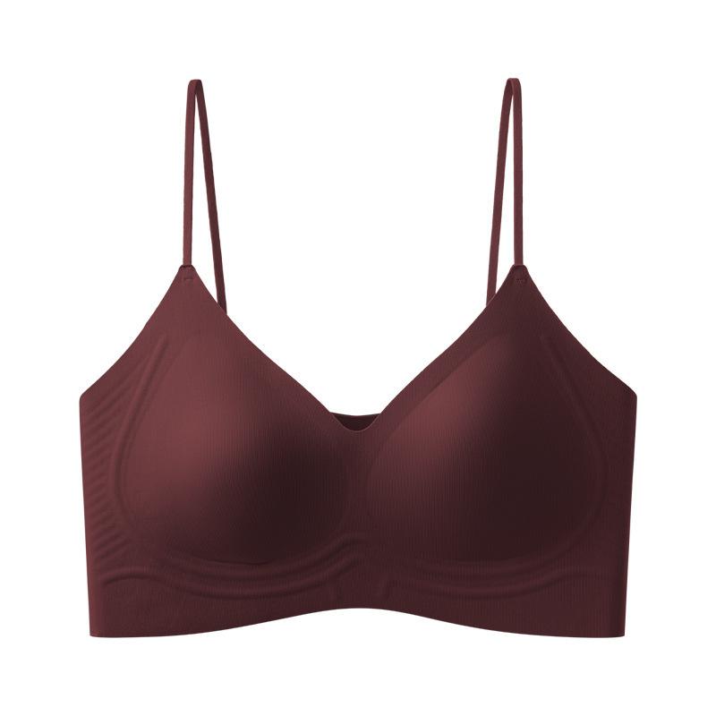 Traceless steel ring, autumn and winter thin shoulder strap, liquid foundation underwear, women's rabbit ear cup, big chest, small breast, invisible