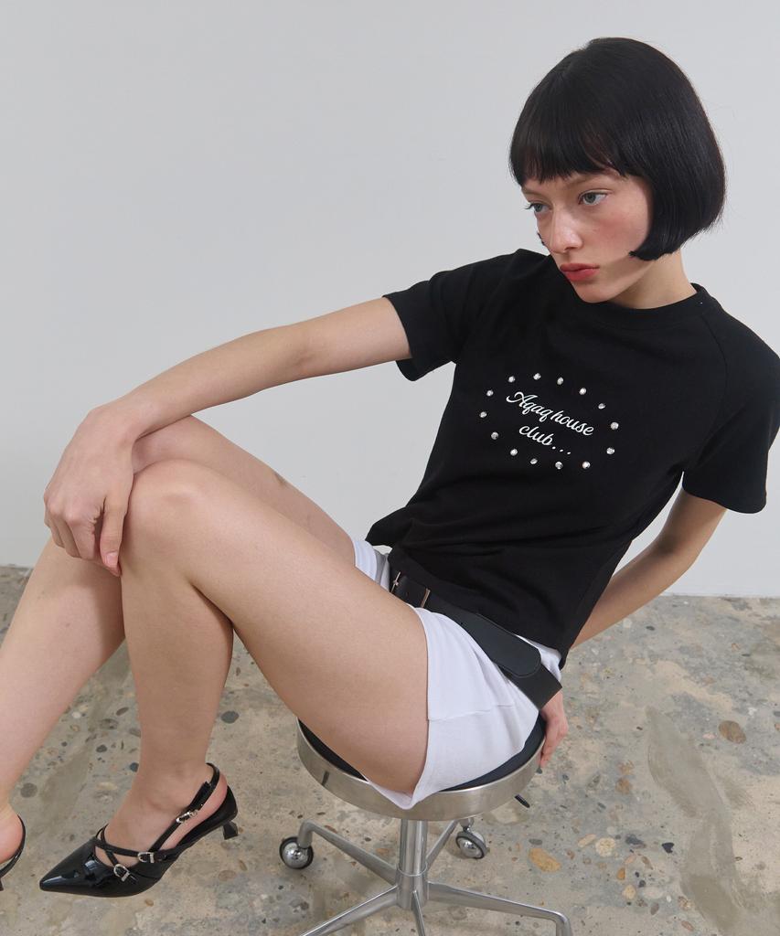 Eikyueikyuhauseukeulleob Circle House Raglan T-Shirt [Black]