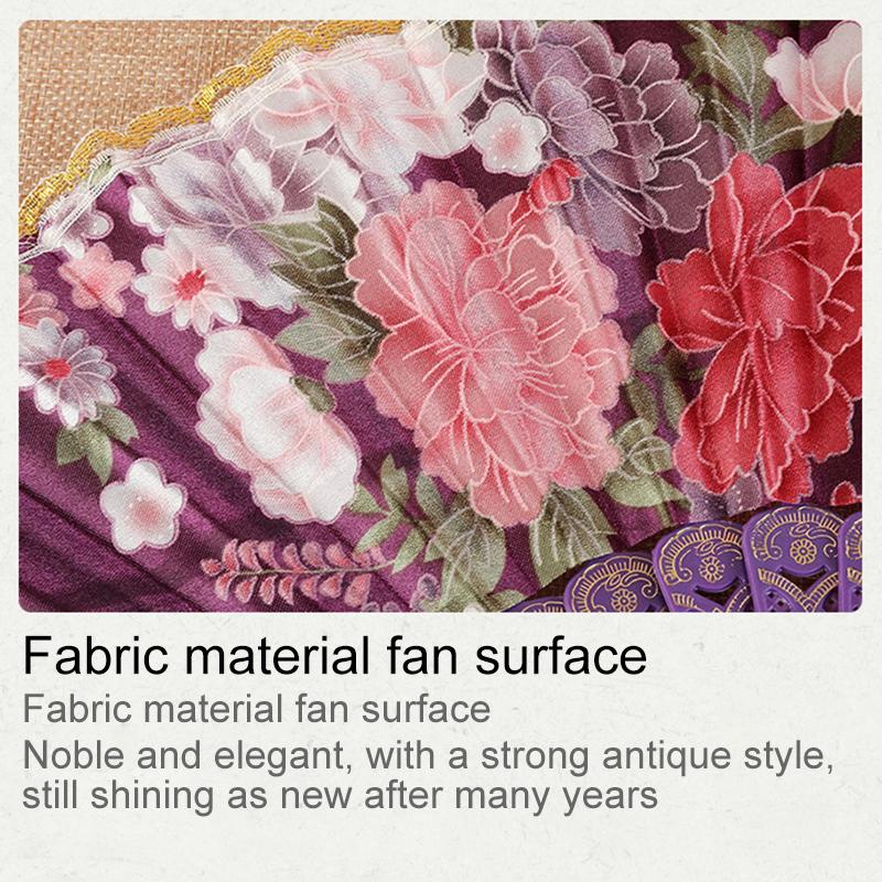 1Pc Flower Pattern Elegant & Luxurious Folding Fan Vintage Dance Fan Fashion Chinese Style Hand Held Stamping Design