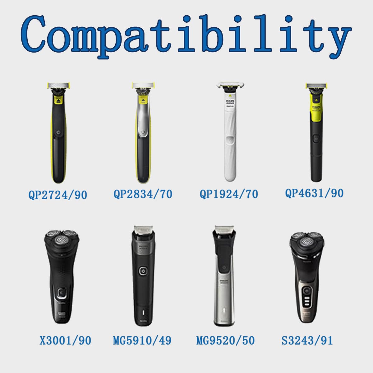 Зарядный шнур для Philips Norelco OneBlade QP2724, QP2834, QP1324, MG5910, MG7910, MG9510, X3001, X5006, Бритвы 2400 One Blade - 2 шт.